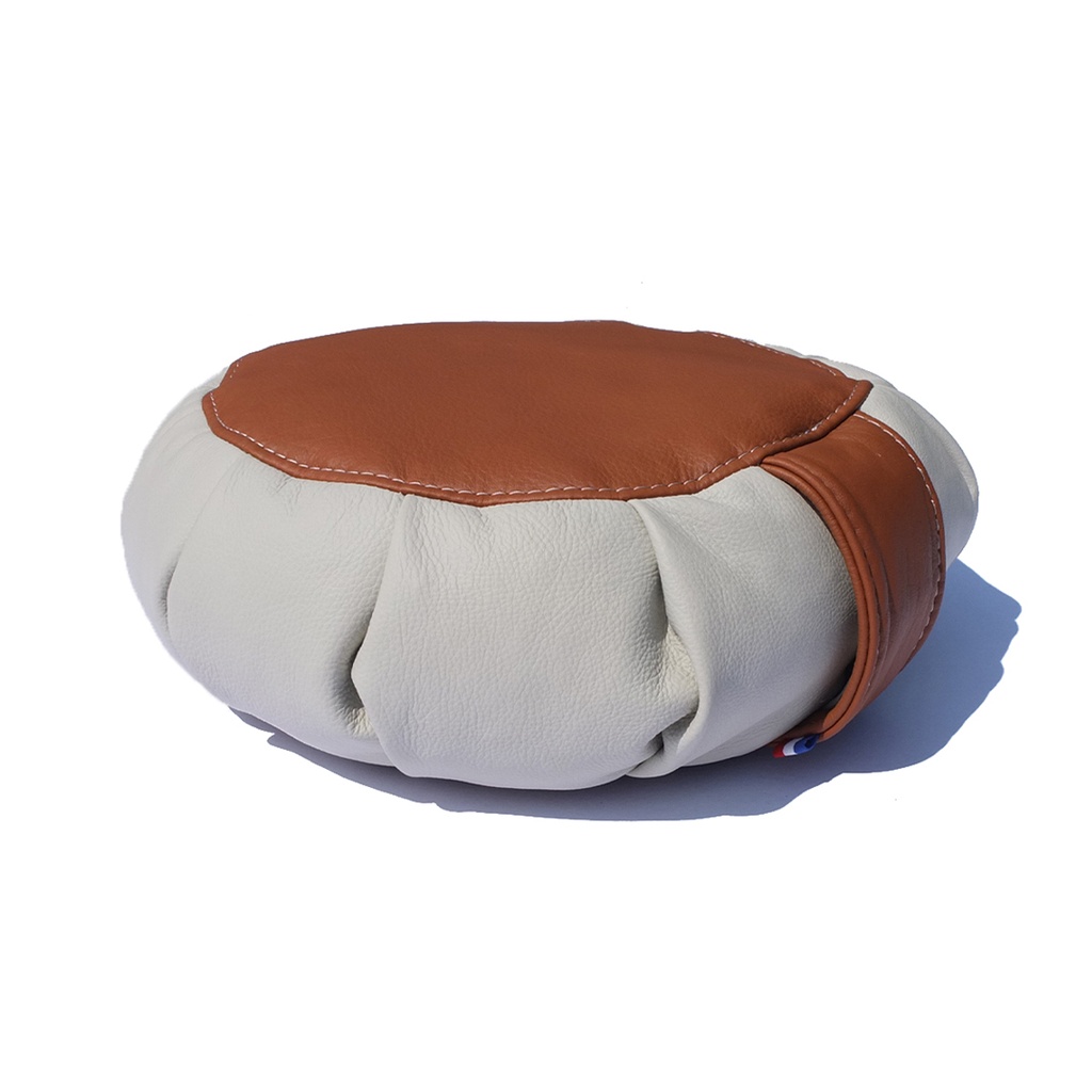 YA'Fu Home Collection Leather White &amp; Camel