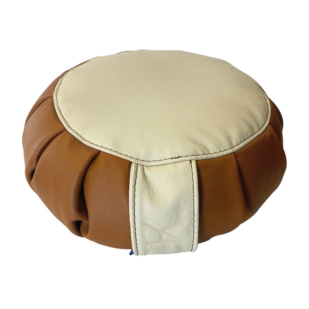 YA'Fu Home Collection Leather Camel &amp; White