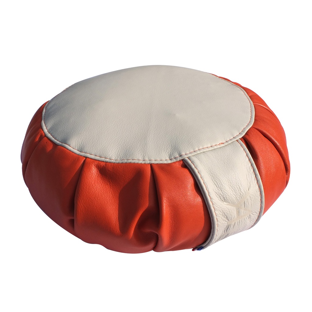 YA'Fu Home Collection Leather   Orange &amp; White